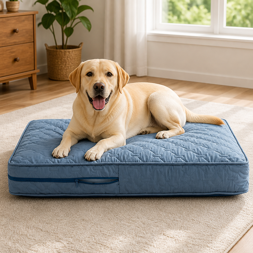 DogBedHouse Quilted Waterproof Washable Dog Bed Cover (Removable)