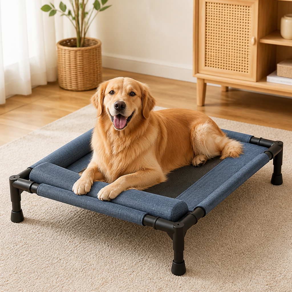 DogBedHouse Raised Breathable Mesh Dog Bed (Removable Washable Pillow)