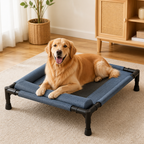 DogBedHouse Raised Breathable Mesh Dog Bed (Removable Washable Pillow)