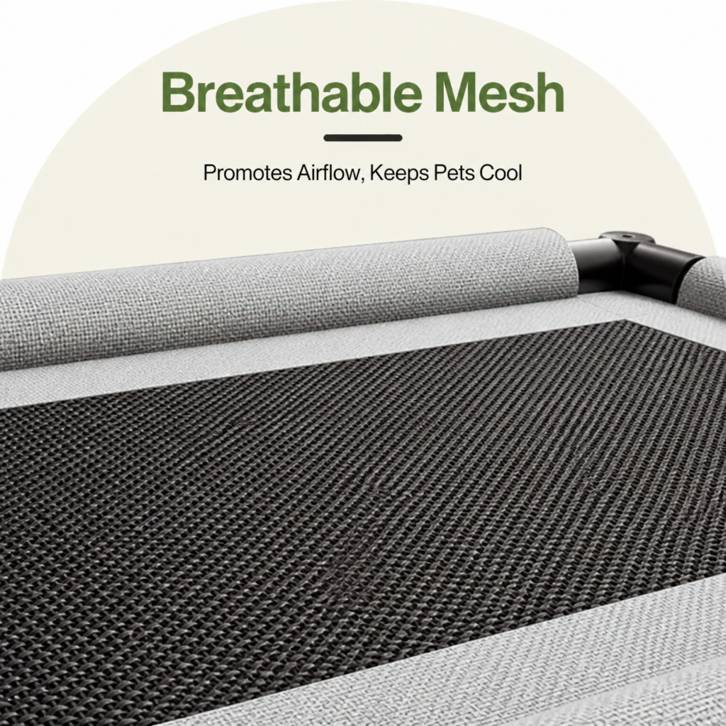DogBedHouse Raised Breathable Mesh Dog Bed (Removable Washable Pillow)