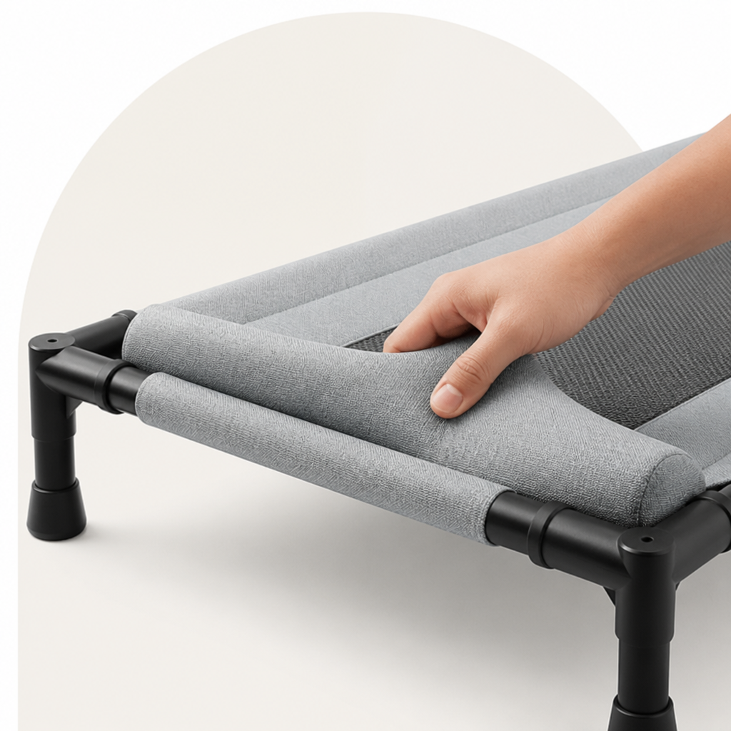 DogBedHouse Raised Breathable Mesh Dog Bed (Removable Washable Pillow)
