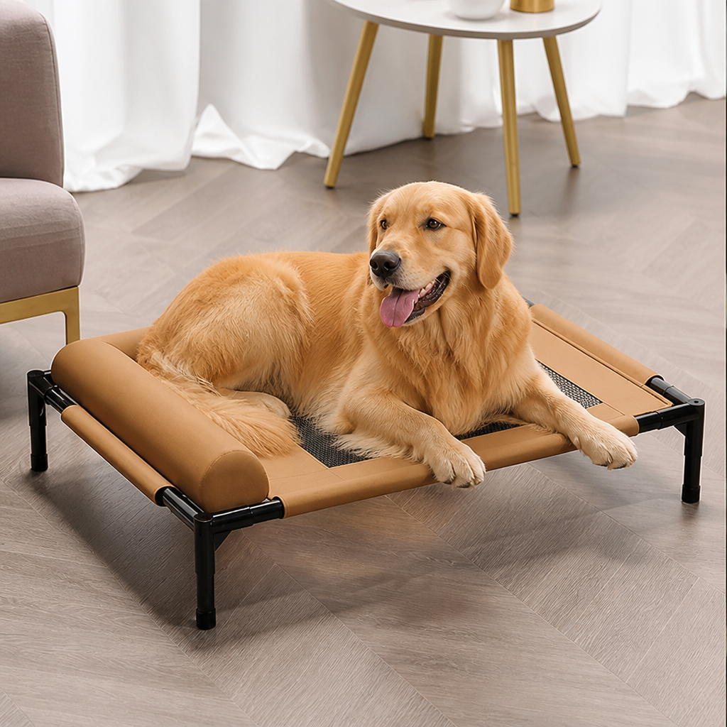 DogBedHouse Raised Breathable Mesh Dog Bed (Removable Washable Pillow)