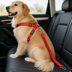 DogBedHouse Reflective & Adjustable Car Seat Leash (Quick-Release)