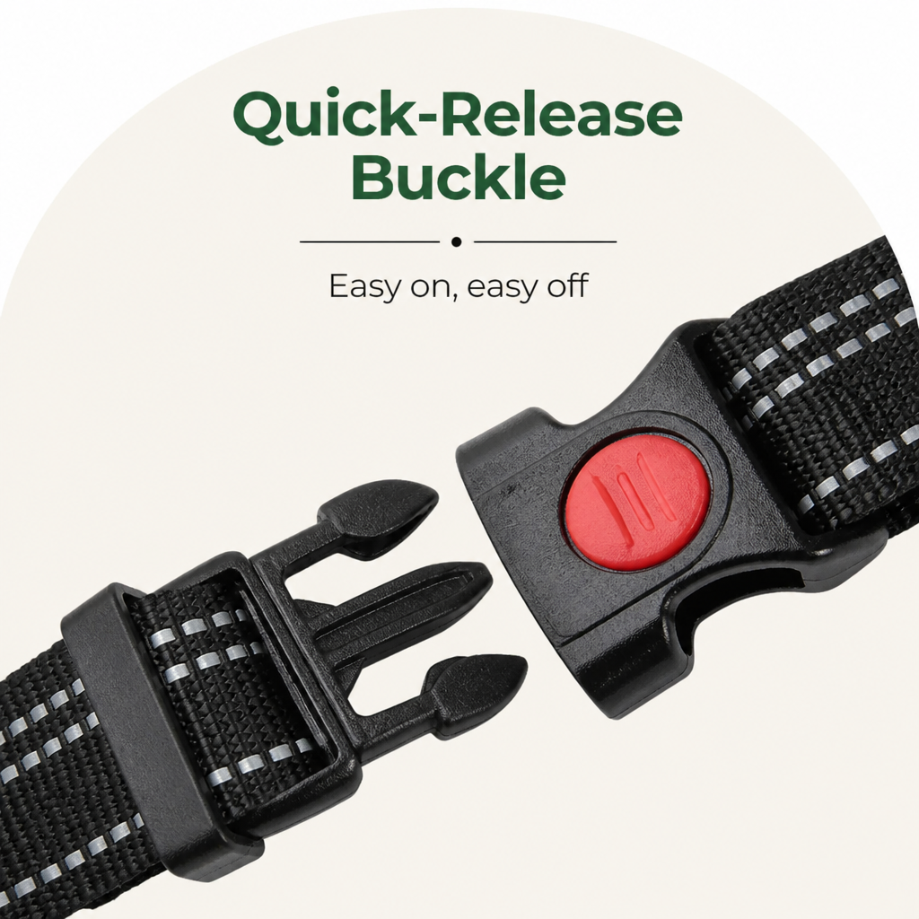 DogBedHouse Reflective & Adjustable Nylon Car Seat Belt (2-in-1)