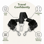 DogBedHouse Reflective Elastic Shock-Absorbing Car Seat Tether