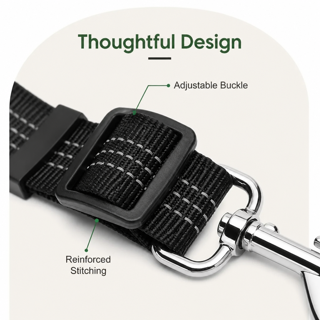 DogBedHouse Reflective Elastic Shock-Absorbing Car Seat Tether
