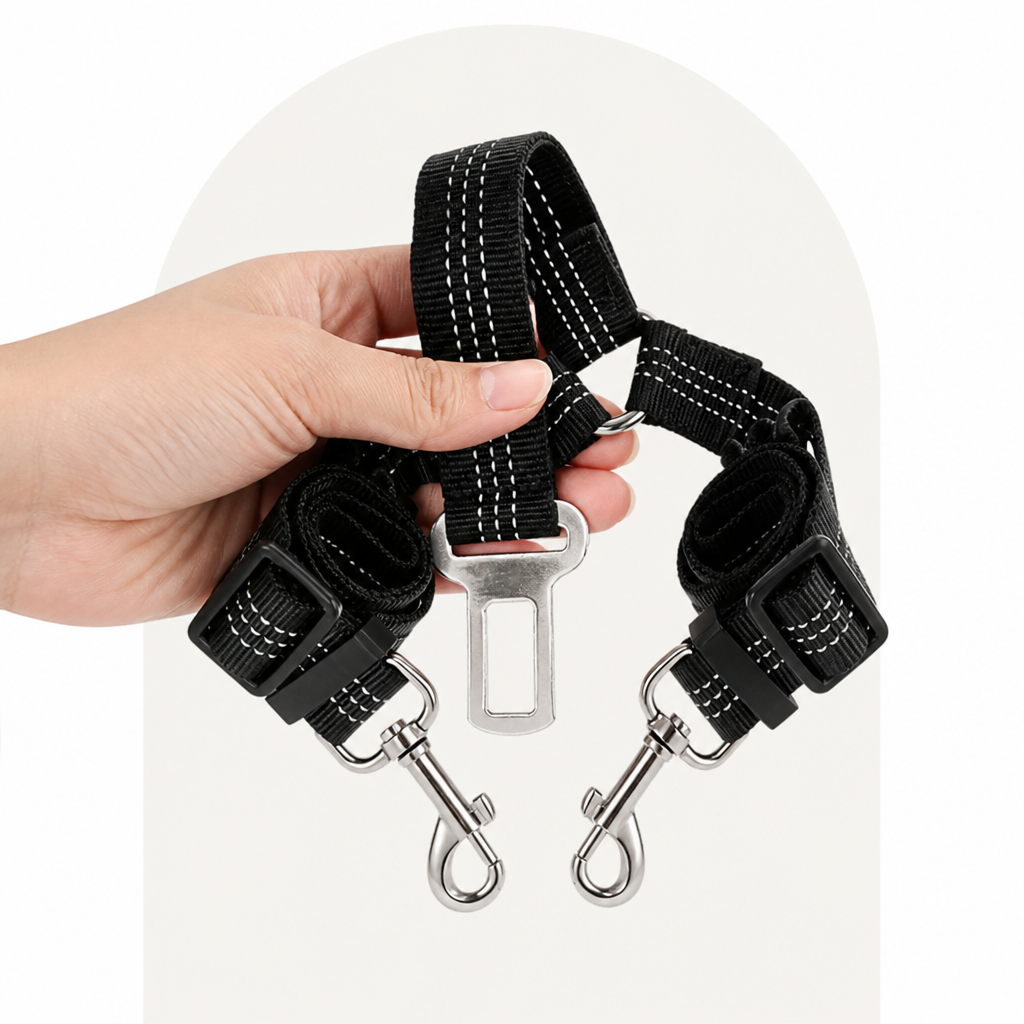 DogBedHouse Reflective Elastic Shock-Absorbing Car Seat Tether