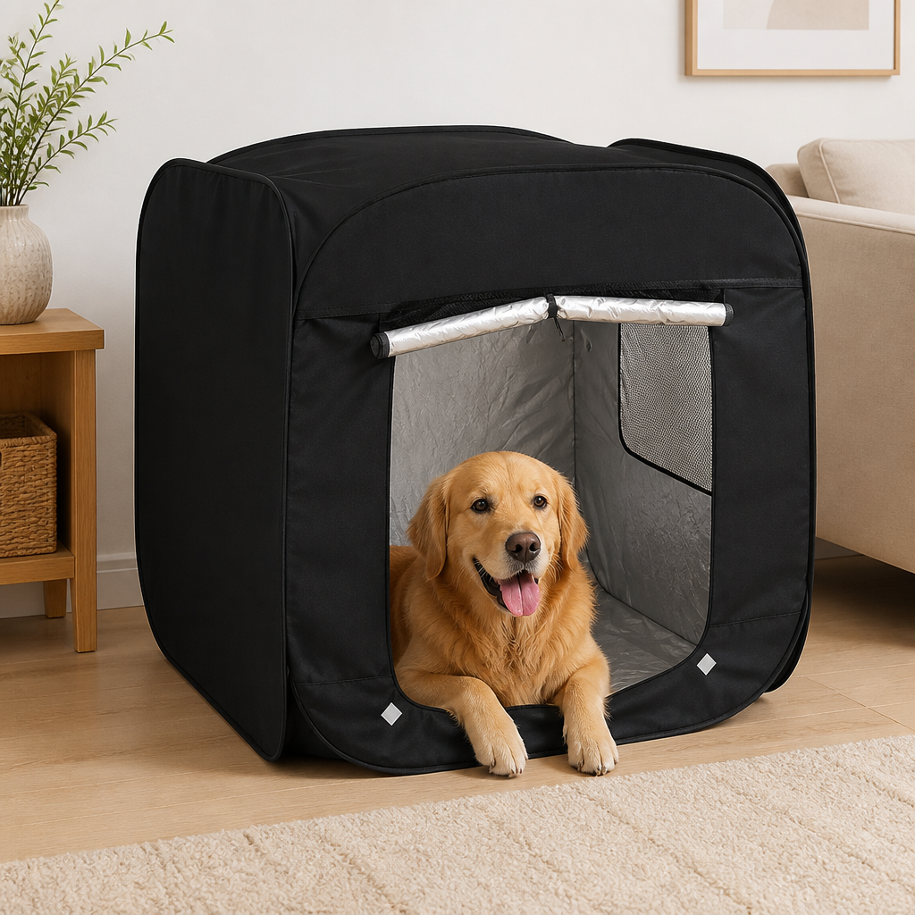 DogBedHouse Reflective Thermal Lining & Windproof Foldable Pet Tent