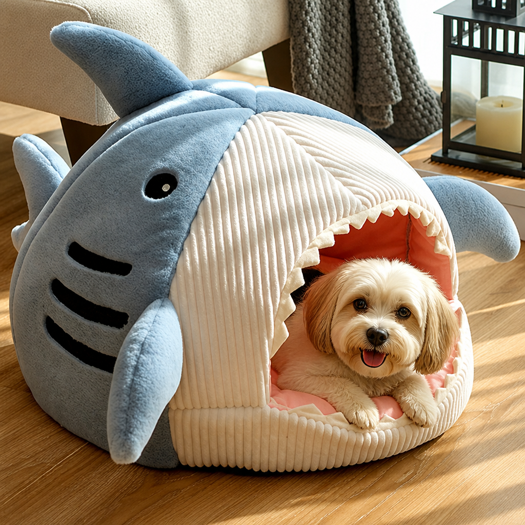 DogBedHouse Resilient PP Cotton & Non-Slip Enclosed Cat Bed