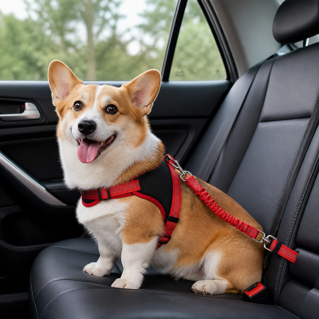 DogBedHouse Retractable Heavy-Duty Nylon Dog Seat Belt