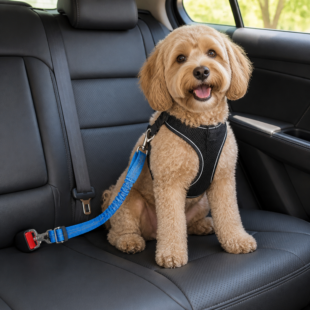 DogBedHouse Retractable Heavy-Duty Nylon Dog Seat Belt