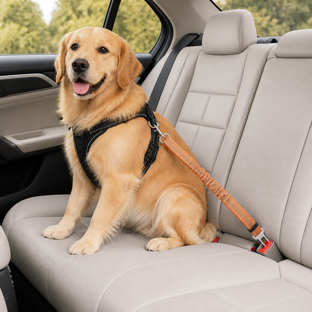 DogBedHouse Retractable Heavy-Duty Nylon Dog Seat Belt