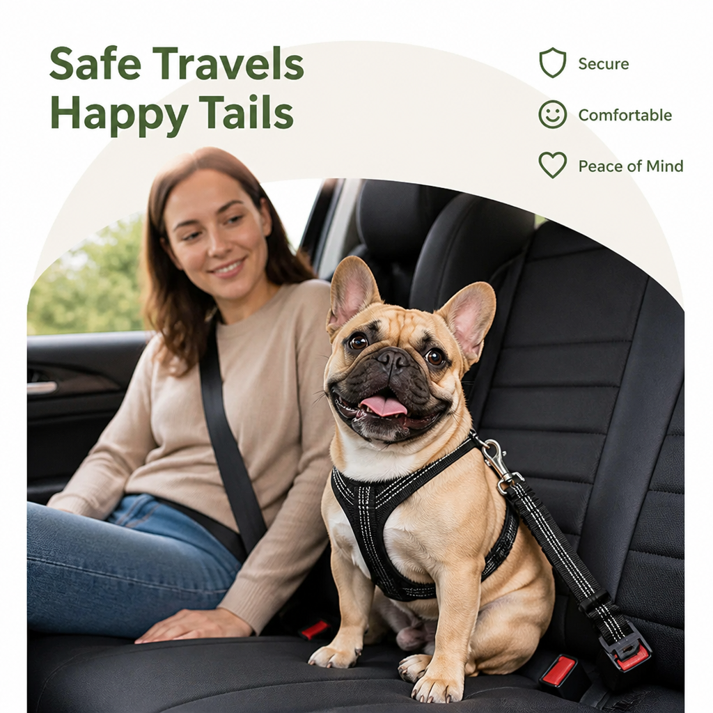DogBedHouse Retractable Heavy-Duty Nylon Dog Seat Belt