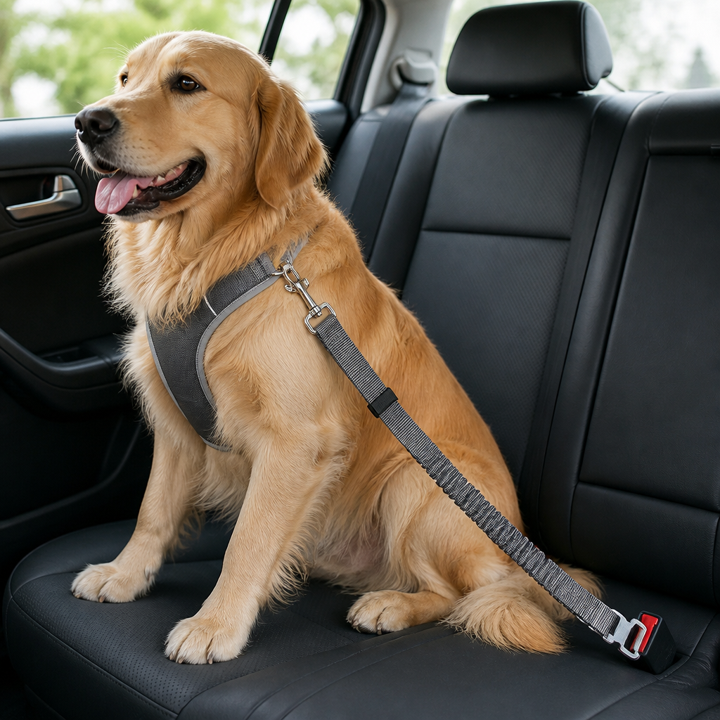 DogBedHouse Retractable Heavy-Duty Nylon Dog Seat Belt