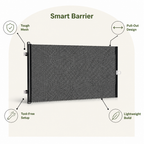 DogBedHouse Retractable See-Through Mesh Pet Gate (Tool-Free)