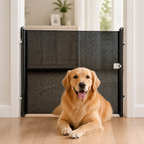 DogBedHouse Retractable See-Through Mesh Pet Gate (Tool-Free)
