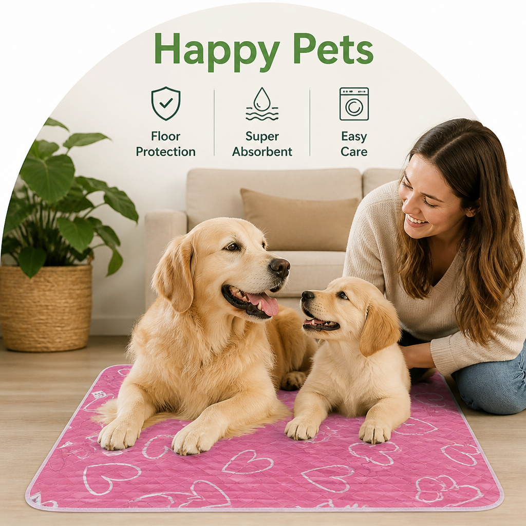 DogBedHouse Reusable Machine-Washable Non-Slip Pet Pee Pad