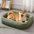 DogBedHouse Reversible Plush Fleece Bolster Bed