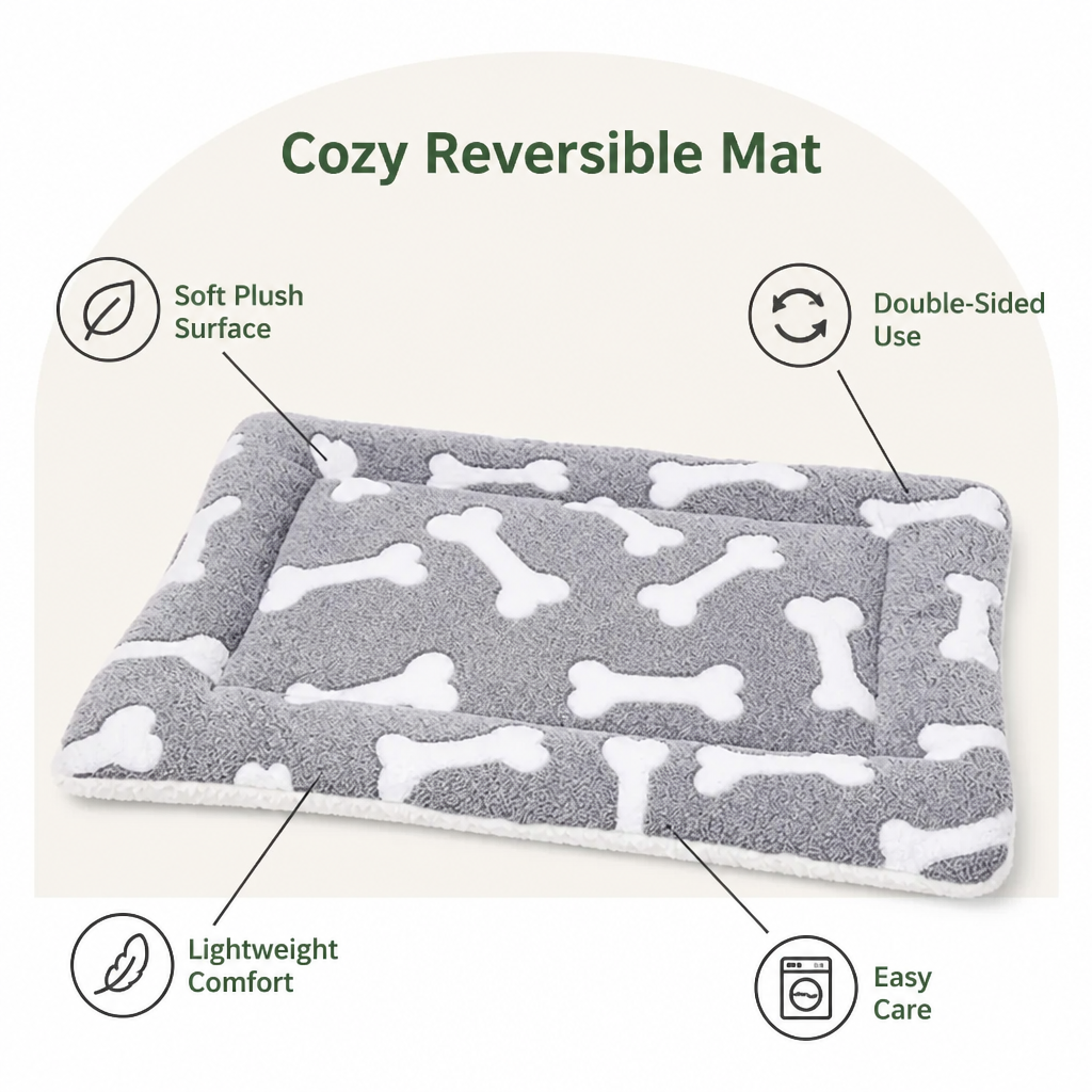DogBedHouse Reversible Short Plush Pet Mat