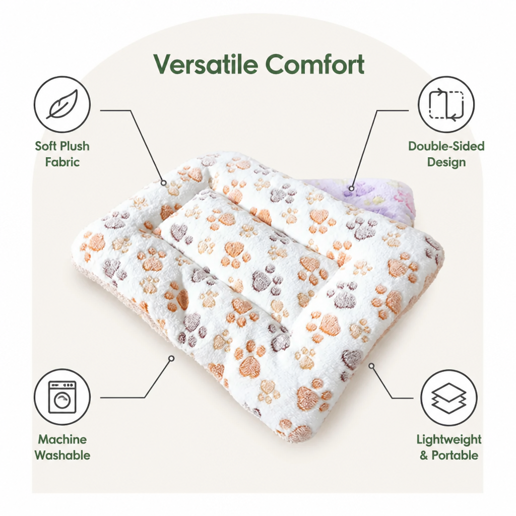 DogBedHouse Reversible Short Plush Pet Mat
