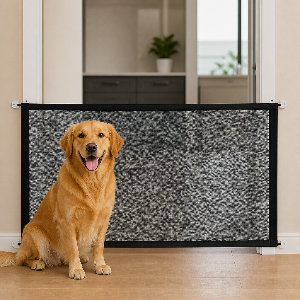 DogBedHouse Scratch-Resistant Nylon Foldable Pet Gate (Tool-Free Setup)