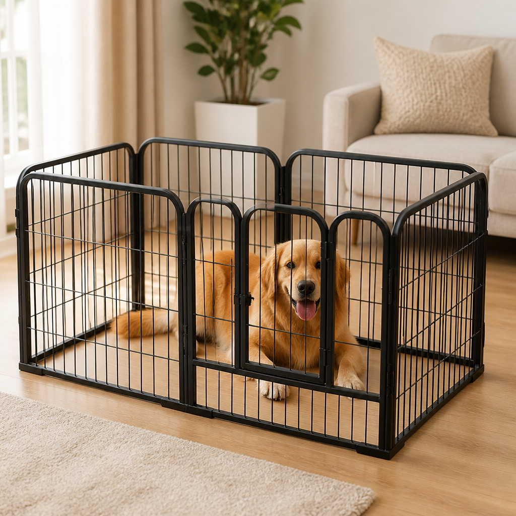 DogBedHouse Secure Foldable Stainless Steel Pet Playpen