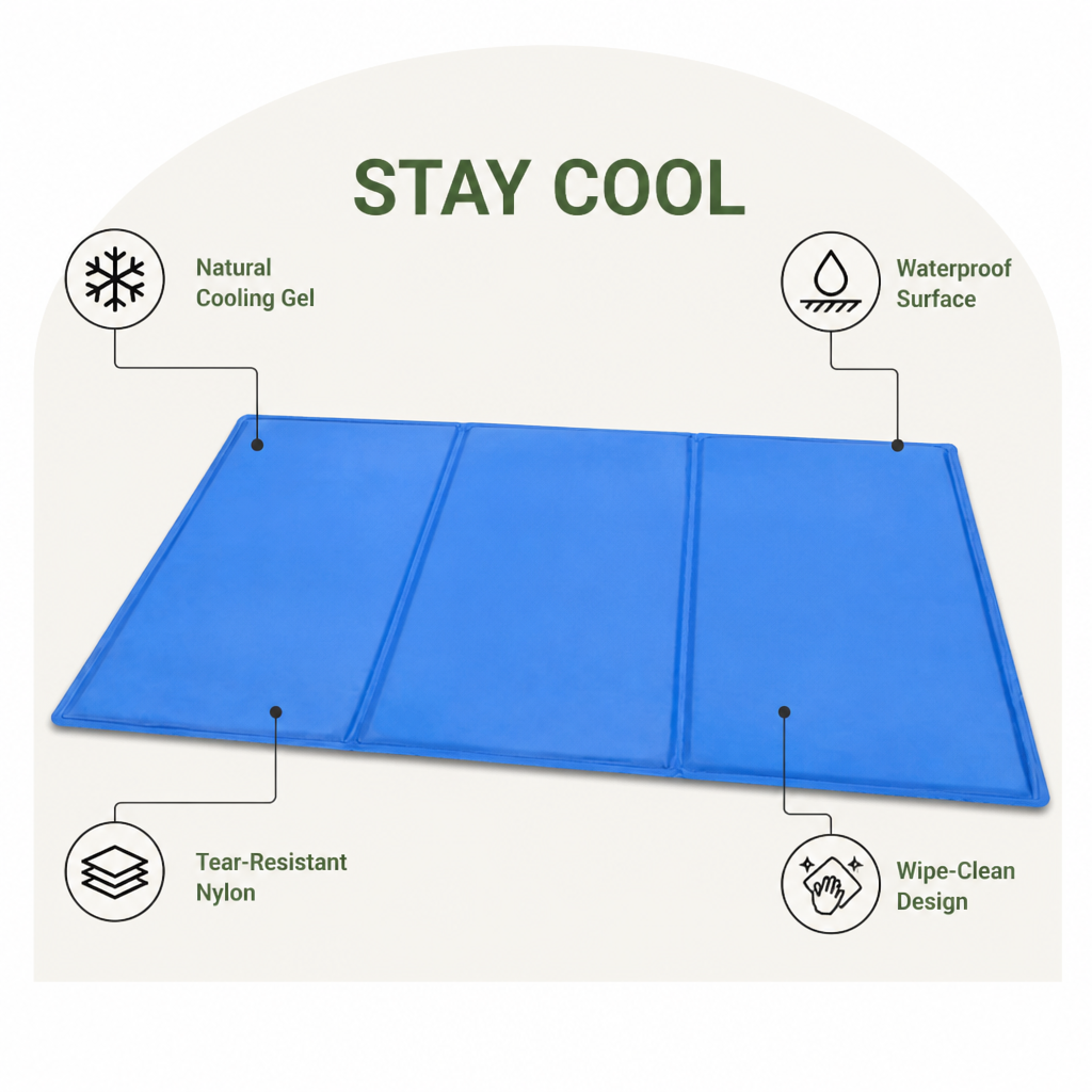 DogBedHouse Self-Cooling Sponge Gel & Waterproof Nylon Pet Mat