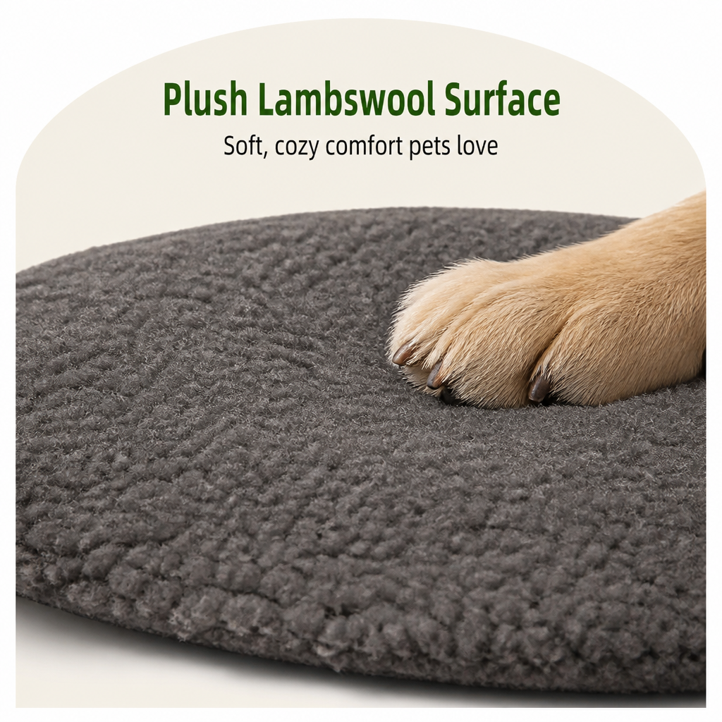 DogBedHouse Self-Heating Heat-Reflective Lambswool Pet Mat (Removable Cover)