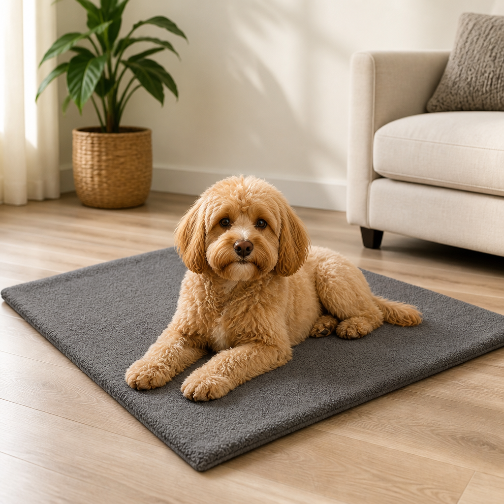 DogBedHouse Self-Heating Heat-Reflective Lambswool Pet Mat (Removable Cover)