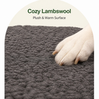 DogBedHouse Self-Heating Lambswool & Non-Slip Pet Mat (Removable Cover)