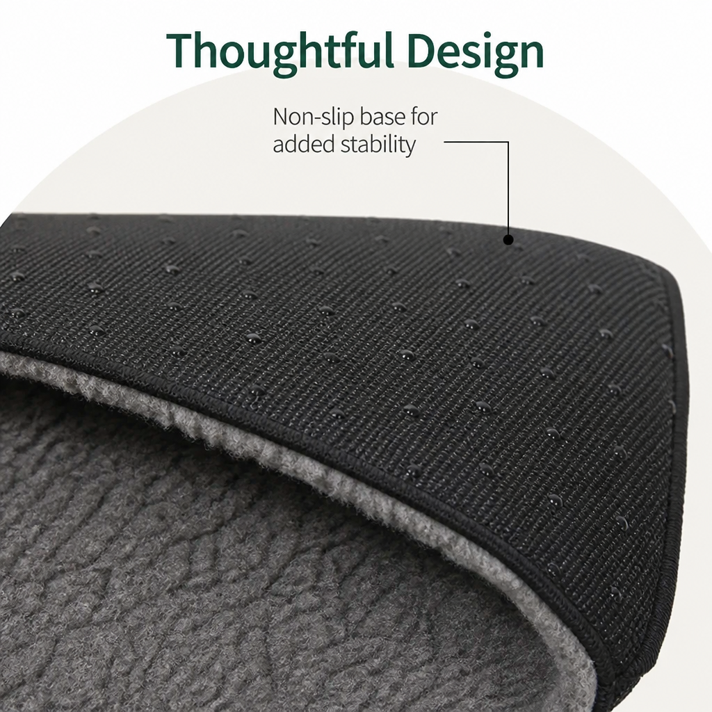 DogBedHouse Self-Heating Lambswool & Non-Slip Pet Mat (Removable Cover)