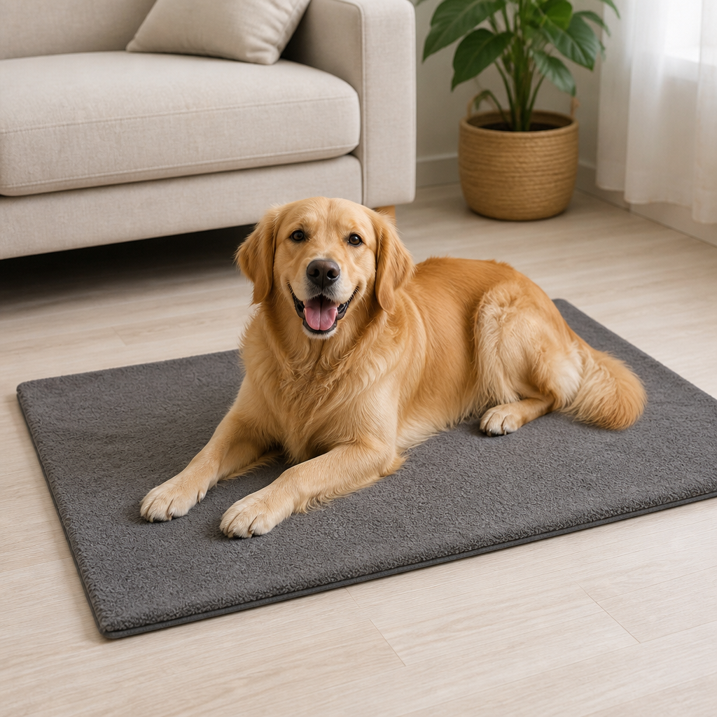 DogBedHouse Self-Heating Lambswool Non-Slip Pet Mat (Removable Cover)