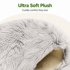 DogBedHouse Self-Heating Plush Semi-Enclosed Round Pet Bed (2-in-1 For Cats & Puppies)