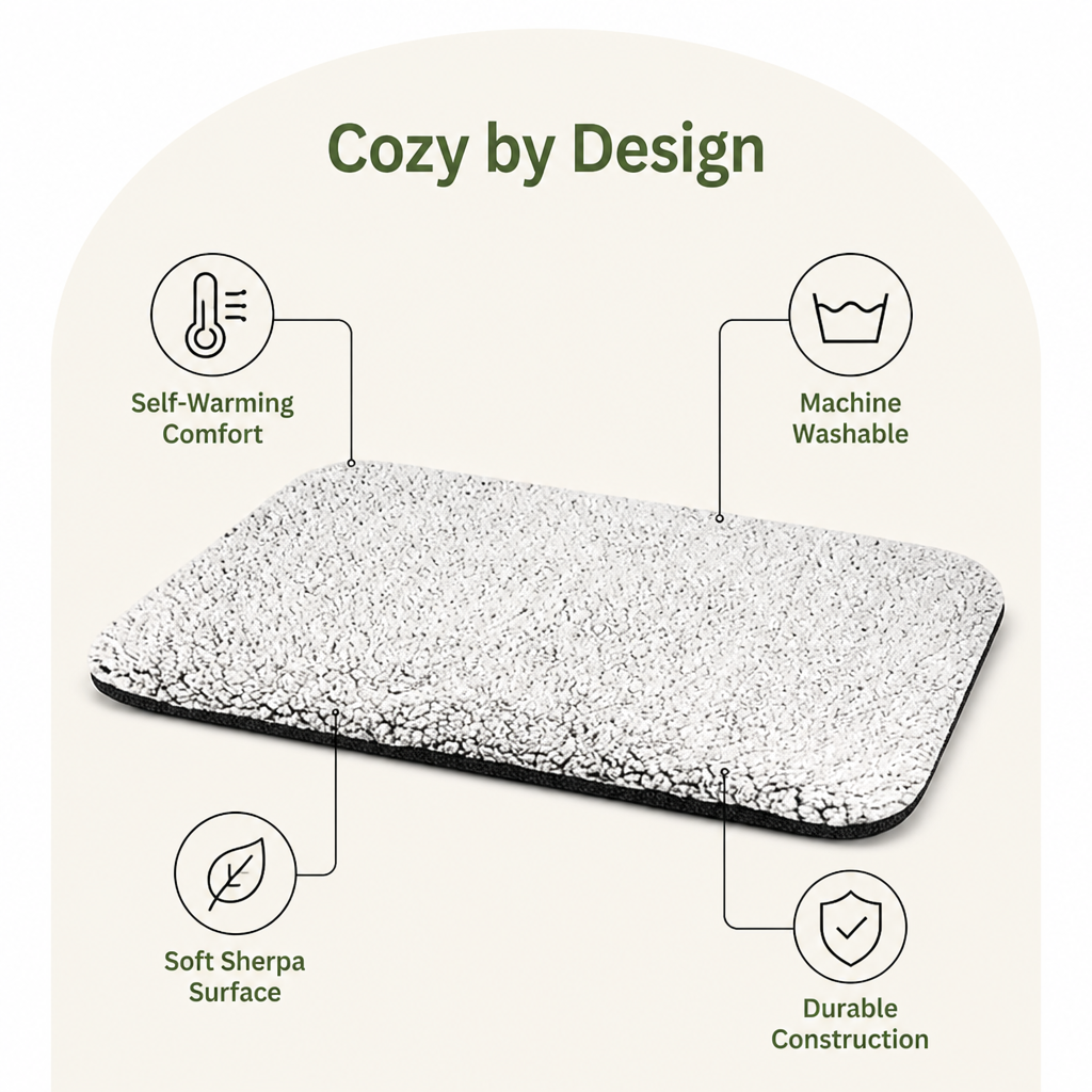 DogBedHouse Self-Heating & Washable Pet Pad