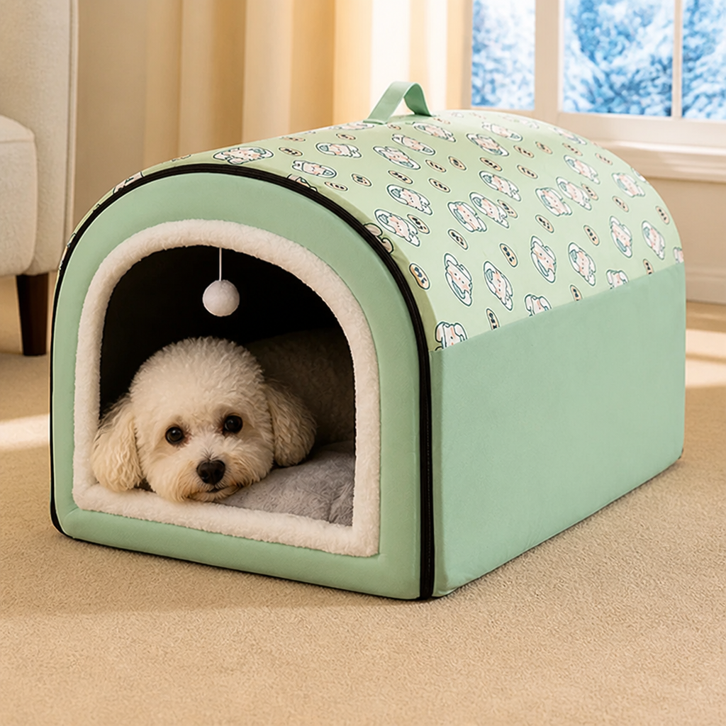 DogBedHouse Self-Warming Cozy Pet Cave Bed