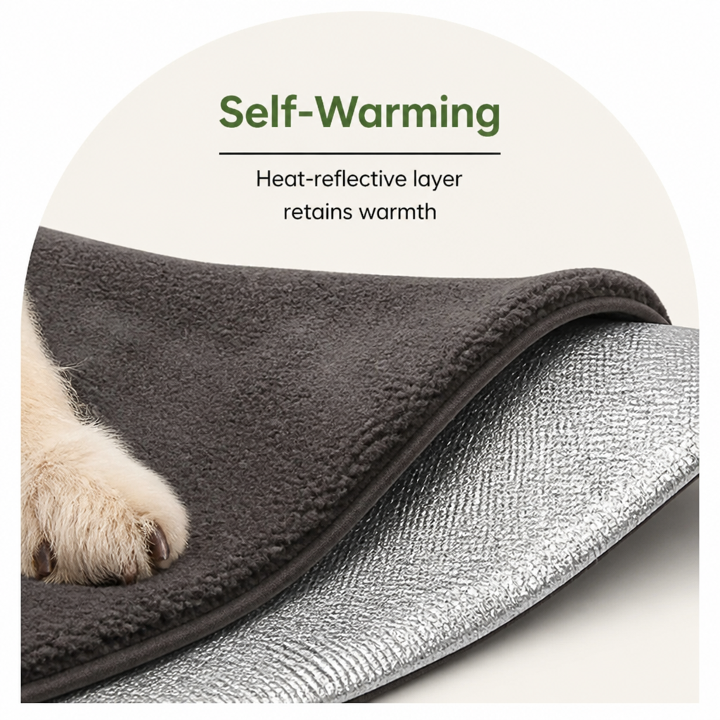 DogBedHouse Self-Warming Lambswool Non-Slip Pet Mat