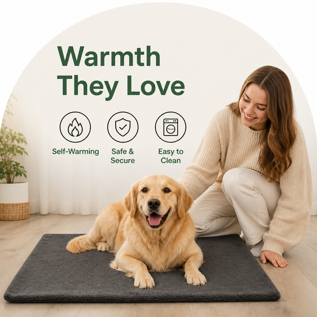 DogBedHouse Self-Warming Lambswool Non-Slip Pet Mat