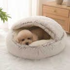 DogBedHouse Self-Warming Plush & Convertible Round Nest Bed (40cm)