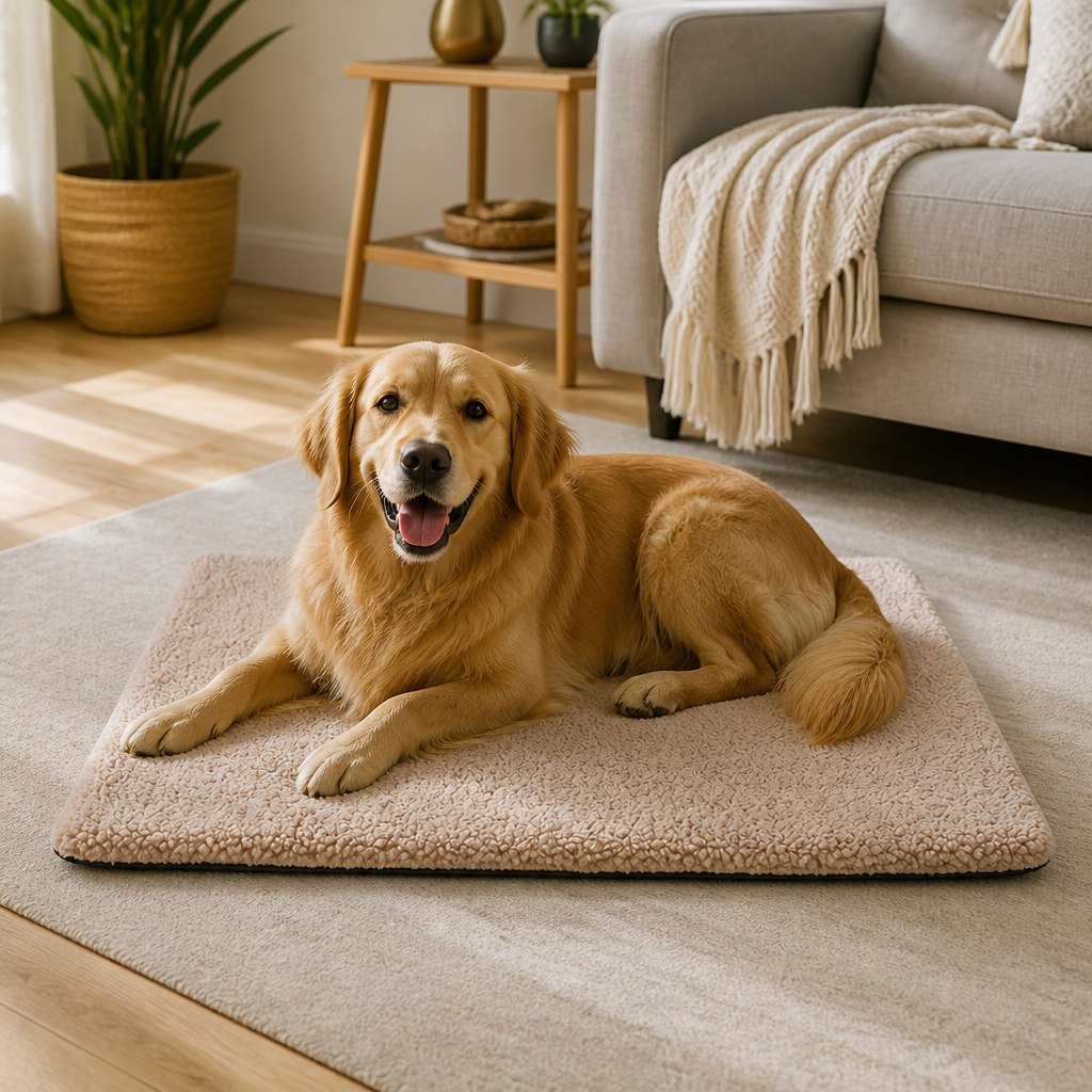 DogBedHouse Self-Warming Plush Faux Fur Pet Mat (Machine Washable)