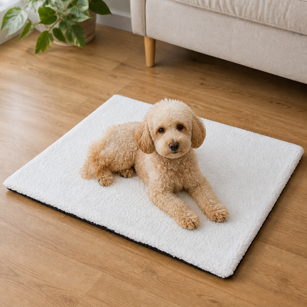 DogBedHouse Self-Warming Plush Faux Fur Pet Mat (Machine Washable)