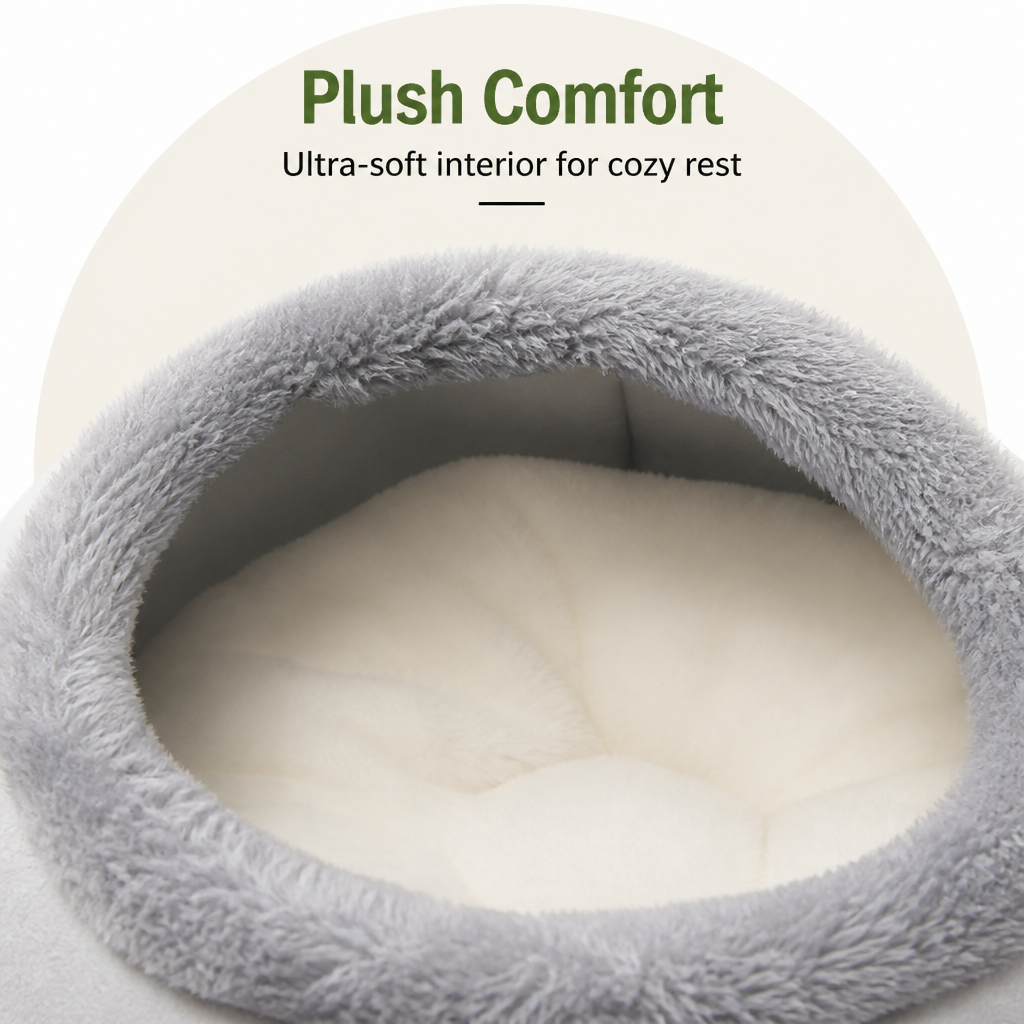 DogBedHouse Semi-Closed Non-Slip Cat Bed (Removable Cushion)