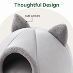 DogBedHouse Semi-Closed Non-Slip Cat Bed (Removable Cushion)
