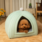 DogBedHouse Semi-Closed Plush Fleece Pet Nest (Machine Washable)