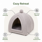 DogBedHouse Semi-Closed Plush Fleece Pet Nest (Machine Washable)