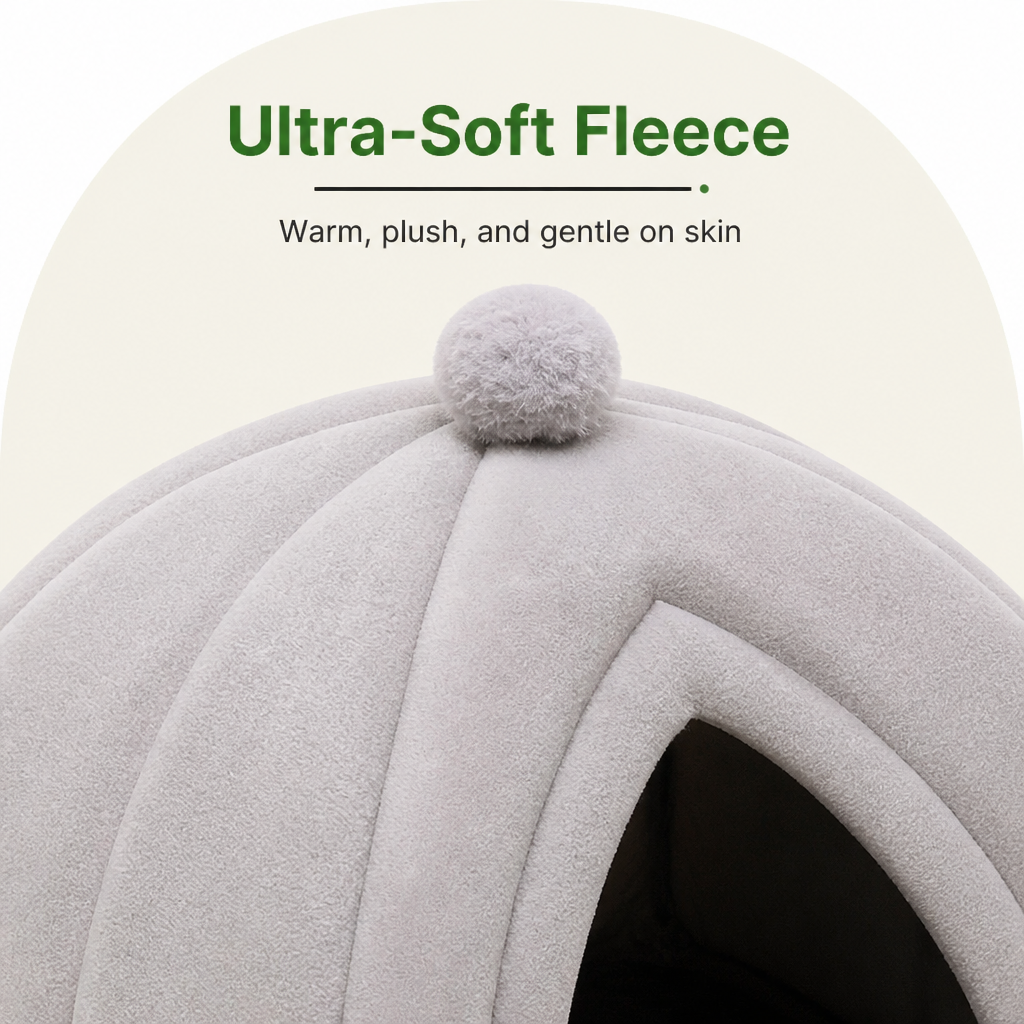 DogBedHouse Semi-Closed Plush Fleece Pet Nest (Machine Washable)
