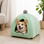DogBedHouse Semi-Closed Plush Fleece Pet Nest (Machine Washable)