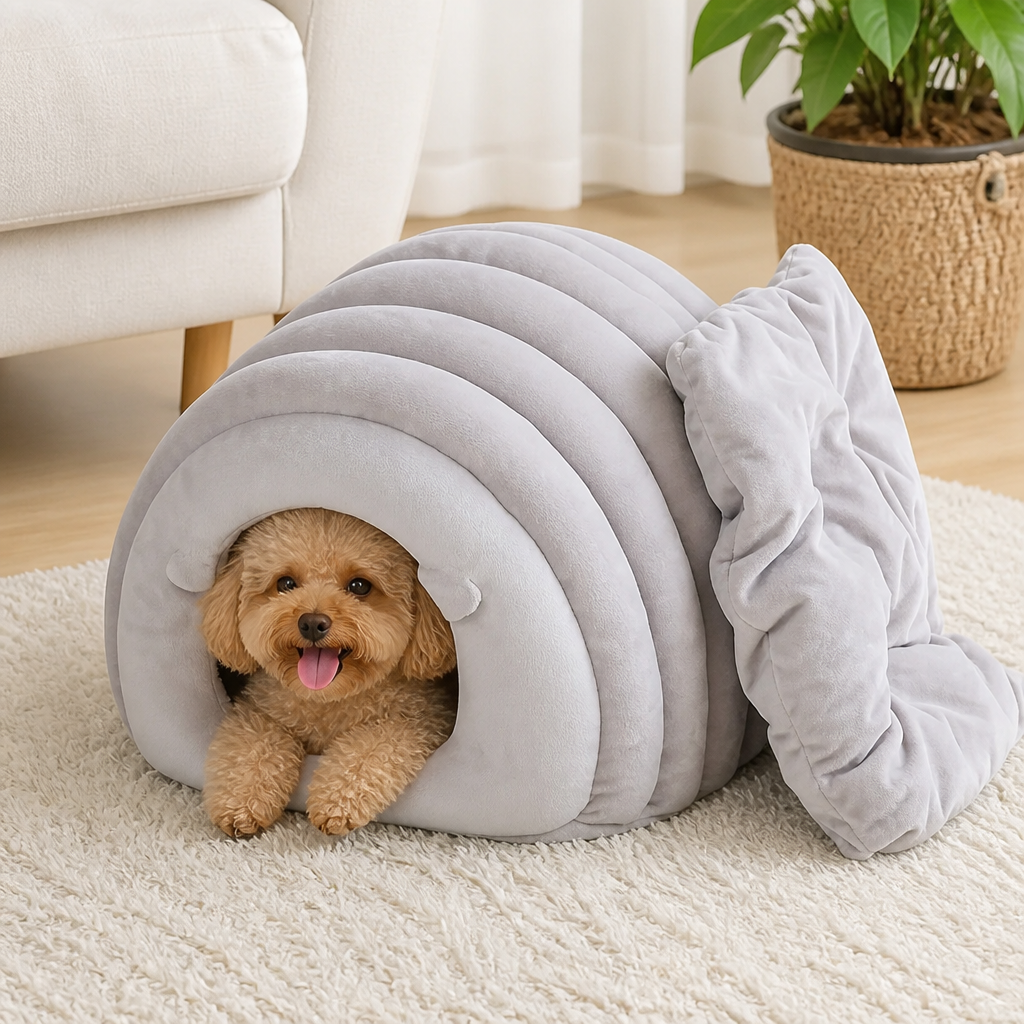 DogBedHouse Semi-Closed Sherpa Plush Pet Nest