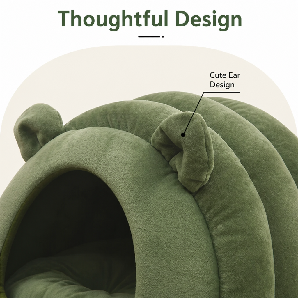 DogBedHouse Semi-Closed Sherpa Plush Pet Nest