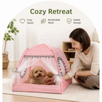 DogBedHouse Semi-Enclosed Breathable Mesh & Non-Slip Pet Tent
