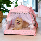 DogBedHouse Semi-Enclosed Breathable Mesh & Non-Slip Pet Tent